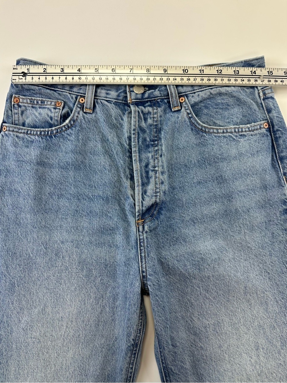 Aritzia Denim Forum The 90s cinched HiRise Straight leg jeans 28in waist cotton - Picture 9 of 16